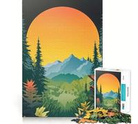 Puzzle 1000 pièces pour Adolescents,thème « par-delà Les Montagnes »,Art aux Bords précis,activité intellectuelle stimulante,Jeu de société,Cadeau d'anniversaire (38x26cm)