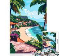 Puzzle 1000 pièces pour Adolescents Thème Plage thaïlandaise Jeu Anti-Stress Idée Cadeau pour Un Père Noël Secret Jeu éducatif Renforce l'amour au Sein du Couple Dimensions 38x26cm