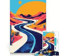 Puzzle 1000 pièces pour Adolescents,thème Route désertique,Art Minimaliste Abstrait,découpe précise,Jeu de réflexion Intelligent,activité relaxante pour Un Anniversaire (38x26cm)