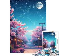 Puzzle 1000 pièces pour Adolescents thème « Rue des cerisiers en Fleurs » idéal pour Un Anniversaire ou Noël Un Jeu Familial Artistique adapté aux 14 Ans et Plus (38x26cm)