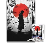Puzzle 1000 pièces pour Adolescents, thème Samouraï Lune Rouge, idéal pour se détendre à l'intérieur, découpe de précision avancée, Dimensions:38x52cm