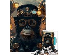Puzzle 1000 pièces pour Adolescents thème Steampunk Animalier Singe Jeu éducatif défi Jouet de détente Jeux d'analyse et de logique (Taille 50x75cm)