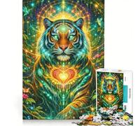 Puzzle 1000 pièces pour Adolescents thème Tigre psychédélique et Ayahuasca Jeu éducatif pour s'amuser en Famille Cadeau d'anniversaire Cadeau de Voyage 50x75cm