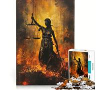 Puzzle 1000 pièces pour Adolescents thème Vintage Dame Justice Jeu Amusant et Stimulant à compléter idéal comme Cadeau pour Toute la Famille 38x52cm