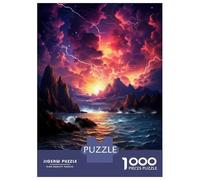 Puzzle 1000 Pièces pour Adolescents Thunderstorm Over The Ocean Puzzle pour Adolescents Améliore La Mémoire Défi À Réaliser Amusant en Famille Et Soirée Jeux 70x50cm/1000pcs