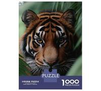 Puzzle 1000 Pièces pour Adolescents Tiger Portrait in Lush Greenery Puzzle Amusant Et Humoristique pour Adolescents, Idéal comme Cadeau d'anniversaire, De Noël Ou Autre 38x26cm/1000pcs