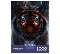 Puzzle 1000 Pièces pour Adolescents Tiger with Glowing Eyes in Snow Puzzles pour Adultes - Jeu Manuel - Assemblage De Motifs - Cadeau d'anniversaire Unique 70x50cm/1000pcs
