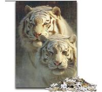 Puzzle 1000 pièces pour Adolescents Tigre Blanc, Anti-Stress avec pièces entièrement emboîtables de Formes aléatoires, pour Les Plus de 14 Ans (Taille 50x75cm)