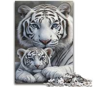 Puzzle 1000 pièces pour Adolescents Tigre Blanc, Jeu Stimulant, idéal comme Cadeau pour Toute la Famille (26x38cm)