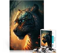 Puzzle 1000 pièces pour Adolescents Tigre de la forêt Mythique Jouets Anti-Stress Chaque pièce est Unique - Jeu Familial Stimulant et Amusant 26x38cm