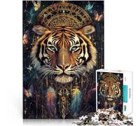 Puzzle 1000 pièces pour Adolescents Tigre Magique Fantastique Défi Difficile pour soulager Le Stress décoration Murale 52x38cm