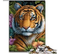 Puzzle 1000 pièces pour Adolescents Tigre mystérieux, adapté aux Personnes de 14 Ans et Plus, Jeux éducatifs, Cadeaux du Père Noël Secret (Taille 50x75cm)