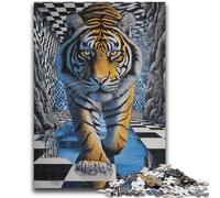Puzzle 1000 pièces pour Adolescents Tigre psychédélique Décompression Intellectuelle Jouet Éducatif Décoration Parfaite 50x75cm