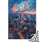 Puzzle 1000 Pièces pour Adolescents Tokyo Tower Night View-1 Casse-têtes pour Adolescents Analyse Et Logique Entraînez Votre Cerveau Et Votre Dextérité Jeu De Défi Unique 70x50cm/1000pcs