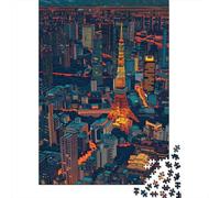 Puzzle 1000 Pièces pour Adolescents Tokyo Tower Night View Les Puzzles pour Adolescents Améliorent La Mémoire - Cadeau d'anniversaire, De Noël 52x38cm/1000pcs