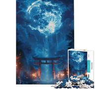 Puzzle 1000 pièces pour Adolescents Torii au Clair de Lune et Cascade Jeu éducatif et Familial pour Les Amateurs de Jeux (Dimensions 38x26cm)