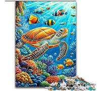 Puzzle 1000 pièces pour Adolescents Tortue de mer, Convient aux Enfants de 14 Ans et Plus Décoration d'intérieur pour Toute la Famille (Taille 50x75cm)