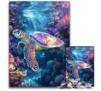 Puzzle 1000 pièces pour Adolescents Tortue de mer Puzzles en Carton Intéressant pour réduire Le Stress, Idées Cadeaux pour Les 14 Ans et Plus 26x38cm