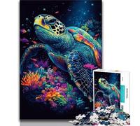 Puzzle 1000 pièces pour Adolescents Tortue Fantastique, Jouets éducatifs, Jeux Anti-Stress, Cadeaux d'anniversaire Uniques 50x75cm