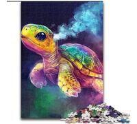 Puzzle 1000 pièces pour Adolescents Tortue fumée, pour Les 14 Ans et Plus Un Jeu Stimulant à Offrir à Toute la Famille et aux Amis (Taille 26x38cm)