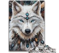 Puzzle 1000 pièces pour Adolescents Totem du Loup Séjour de Vacances Tuer Le Temps avec des pièces entièrement emboîtables de Formes aléatoires 50x75cm