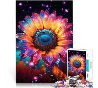 Puzzle 1000 pièces pour Adolescents Tournesol Cosmique doré Fluo Activité familiale Jeu éducatif pour Anniversaire, Noël 75x50cm