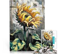 Puzzle 1000 pièces pour Adolescents Tournesol et Papillon Jeu Familial Anti-Stress Défi Difficile Super Cadeau 52x38cm