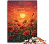 Puzzle 1000 pièces pour Adolescents Tournesols au Coucher du Soleil Amusement en Famille Activités Amusantes à la Maison, Cadeau d'anniversaire, Cadeaux de Voyage, pour et 14 Ans 50x75cm