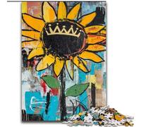 Puzzle 1000 pièces pour Adolescents, Tournesols façon Basquiat, Anti-Stress, défi Difficile, Cadeaux du Père Noël Secret, à partir de 14 Ans (Taille 26x38cm)