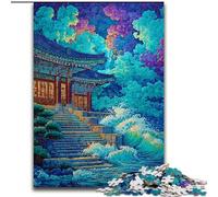 Puzzle 1000 pièces pour Adolescents Tours de Palais coréens Traditionnels, Anti-Stress avec pièces entièrement emboîtables de Formes aléatoires, pour Les Enfants de 14 Ans et Plus (Taille 26x38cm)