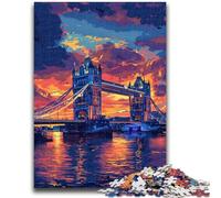 Puzzle 1000 pièces pour Adolescents, Tower Bridge de Londres coloré, Jeu intellectuel pour la décoration de la Maison, à partir de 14 Ans, 50x75cm
