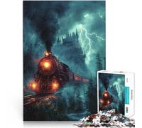 Puzzle 1000 pièces pour Adolescents Train Locomotive rétro Séjour Anti-Stress pour Tuer Le Temps Bon Cadeau 38x26cm