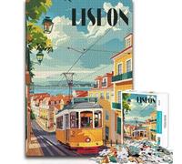 Puzzle 1000 pièces pour Adolescents - Tramway de Lisbonne - Amusements en Famille - Décoration intérieure - Cadeau d'anniversaire - 38x52cm (1000 pièces)