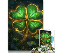 Puzzle 1000 pièces pour Adolescents Trèfle à Quatre Feuilles 1000 pièces pour Adolescents avec Affiche et fiche de Questions-réponses Assorties pour Les 14 Ans et Plus 26x38cm