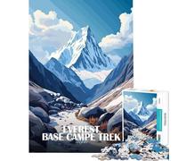 Puzzle 1000 pièces pour Adolescents Trek du Camp de Base de l'Everest au Népal Jeu éducatif Jouet d'apprentissage Cadeau d'art découpe de précision (Taille 38x26cm)