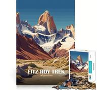 Puzzle 1000 pièces pour Adolescents,Trek Fitz Roy,Paysage Argentin,découpe précise,Jeu d'art Intelligent,activité de détente et d'anniversaire (50x75cm)
