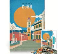Puzzle 1000 pièces pour Adolescents Trinidad Cuba Décoration soignée, Jeu d'exercice Mental, Jeu de détente, Cadeau Amusant de Noël (38x52cm)