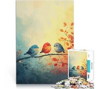 Puzzle 1000 pièces pour Adolescents Trio d'oiseaux d'automne Jouets éducatifs d'apprentissage Super Cadeau 52x38cm