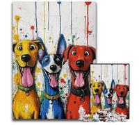 Puzzle 1000 pièces pour Adolescents, Trois Chiens Heureux, en Carton, Jeux, Jouets, Cadeau, pour renforcer l'amour Entre Couples, à partir de 14 Ans, 26x38cm