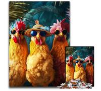 Puzzle 1000 pièces pour Adolescents Trois Coqs Puzzles en Carton Jeux Jouets Cadeau, Renforcer l'amour Entre Couples pour Les 14 Ans et Plus 26x38cm