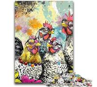 Puzzle 1000 pièces pour Adolescents Trois Poules Jouet éducatif intellectuel décompressant Décoration Parfaite 26x38cm
