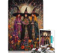 Puzzle 1000 pièces pour Adolescents Trois sorcières, Jouets éducatifs, Jeux Anti-Stress, Collection d'artistes, Beaux-Arts 38x26cm