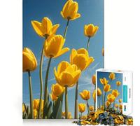Puzzle 1000 pièces pour Adolescents Tulipes Belles Fleurs Bords précis Art Exercice Mental Jeu Amusant et Calme Cadeau d'anniversaire Artistique (38x26cm)
