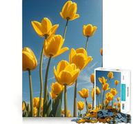 Puzzle 1000 pièces pour Adolescents Tulipes Belles Fleurs Bords précis Art Exercice Mental Jeu Calme et Amusant Cadeau d'anniversaire Artistique (50x75cm)