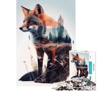 Puzzle 1000 pièces pour Adolescents Twilight Fox Défi éducatif Anti-Stress Jouet éducatif adapté aux 14 Ans et Plus (50x75cm)