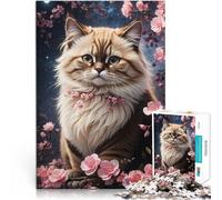 Puzzle 1000 pièces pour Adolescents Un Chaton Curieux en Rose Réduction du Stress intéressante Bon Cadeau 38x26cm