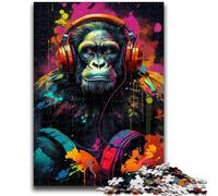 Puzzle 1000 pièces pour Adolescents Un Gorille avec Un Casque Puzzle 1000 pièces, réduction du Stress intéressante Interaction Parent-Enfant (38x26cm)