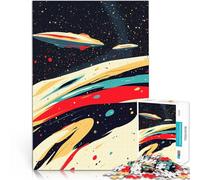 Puzzle 1000 pièces pour Adolescents Un Vaisseau Spatial dans Un Tourbillon Cosmique Impossible Œuvre d'art 52x38cm