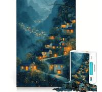 Puzzle 1000 pièces pour Adolescents « Une Belle Nuit »,Jeu de logique et de découpe Fine,décoration Murale de Noël (38x52cm)