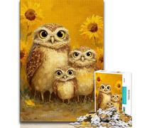 Puzzle 1000 pièces pour Adolescents Une Famille de hiboux pour Adultes décoration Murale Moderne à Faire soi-même Cadeau Unique décoration d'intérieur (50x75cm)